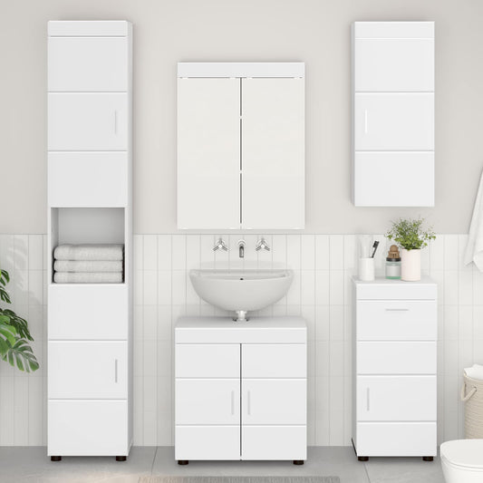Bathroom Wall Cabinet TULUM White 37 x 24.5 x 86 cm