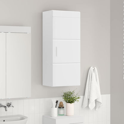 Bathroom Wall Cabinet with Shelf TULUM White 37 x 24.5 x 86 cm