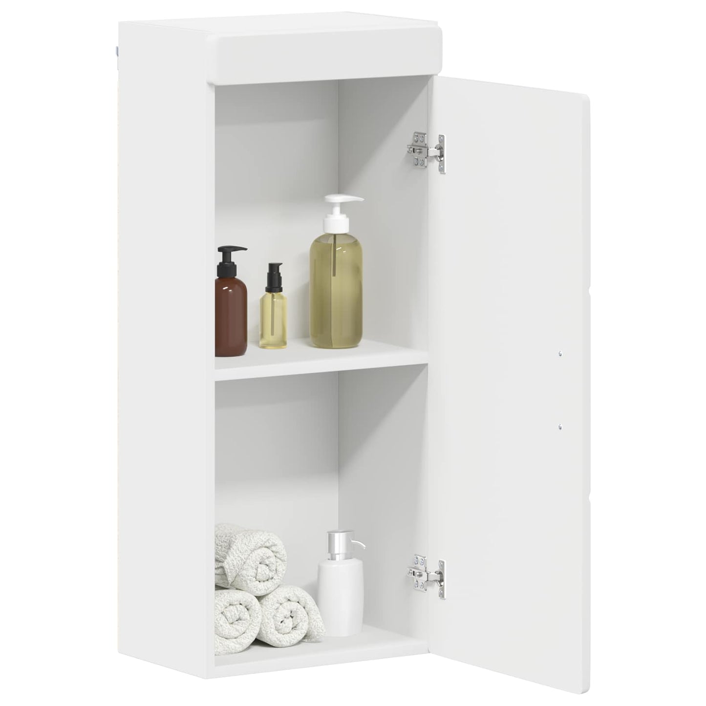 Bathroom Wall Cabinet with Shelf TULUM White 37 x 24.5 x 86 cm