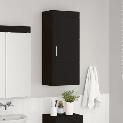 Bathroom Wall Cabinet with Shelf TULUM Black 37 x 24.5 x 86 cm