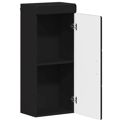 Bathroom Wall Cabinet with Shelf TULUM Black 37 x 24.5 x 86 cm