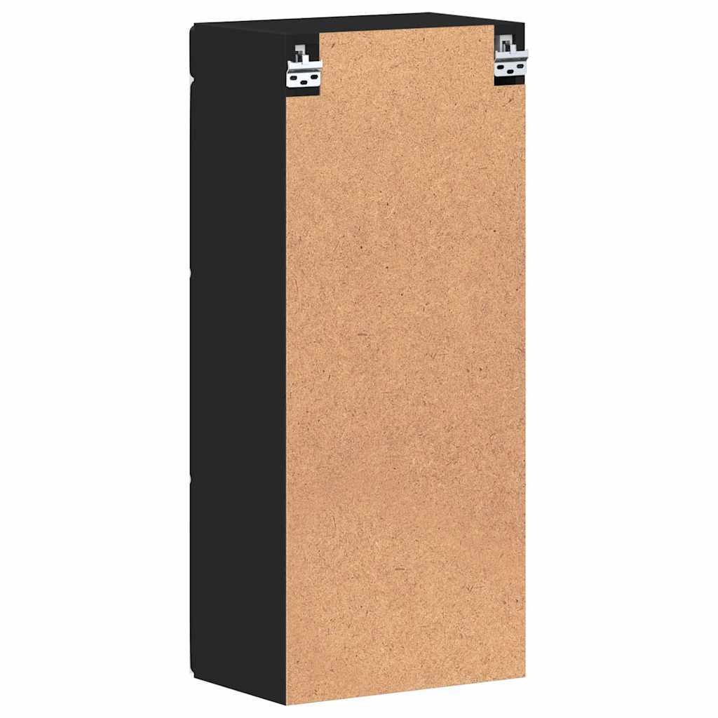 Bathroom Wall Cabinet with Shelf TULUM Black 37 x 24.5 x 86 cm