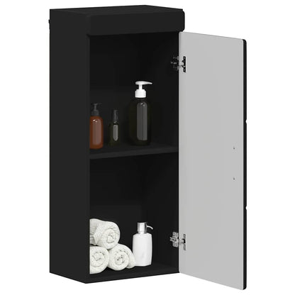 Bathroom Wall Cabinet with Shelf TULUM Black 37 x 24.5 x 86 cm