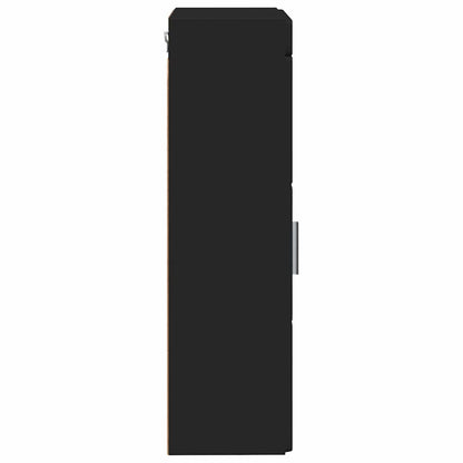 Bathroom Wall Cabinet with Shelf TULUM Black 37 x 24.5 x 86 cm