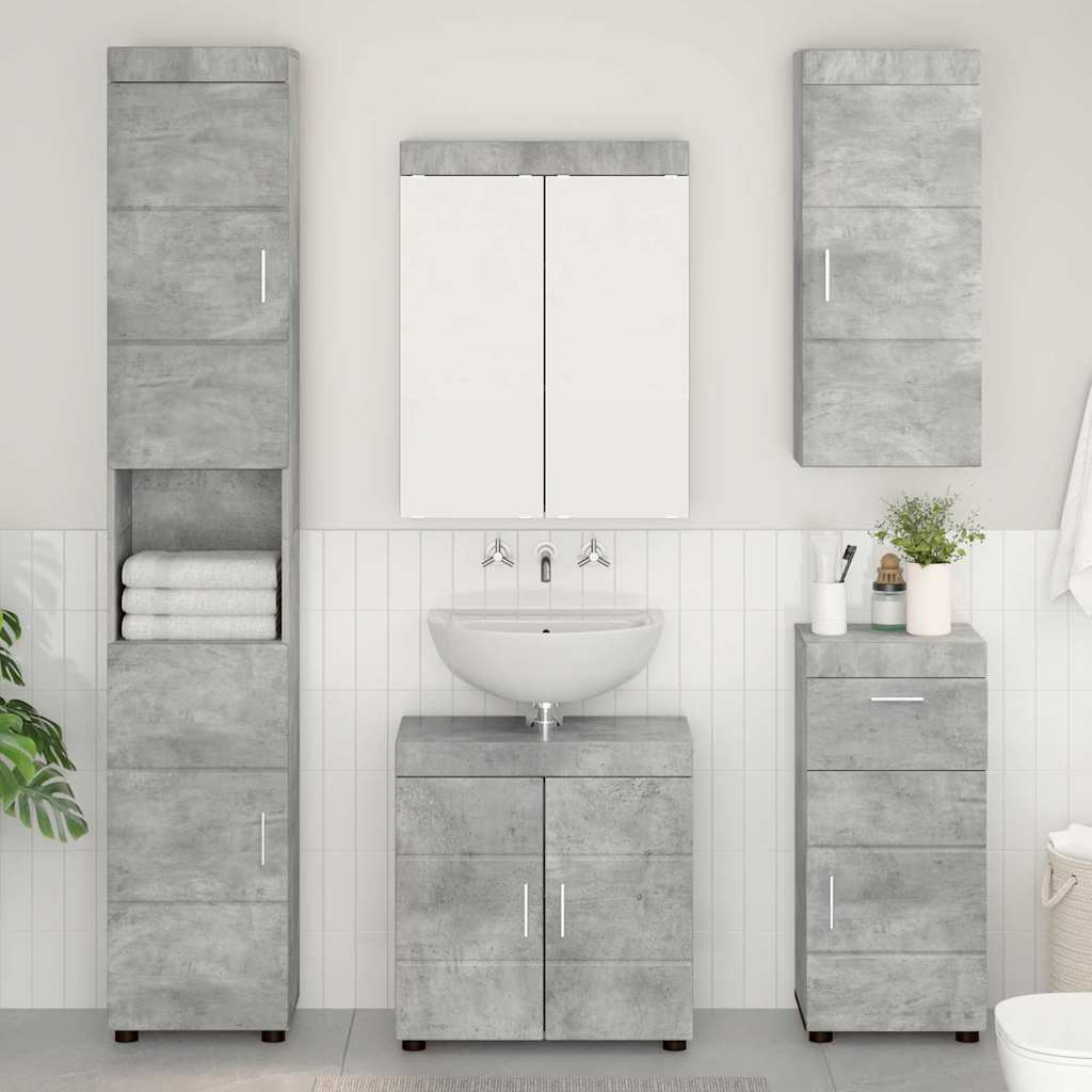 Bathroom Wall Cabinet TULUM Concrete Grey 37 x 24.5 x 86 cm