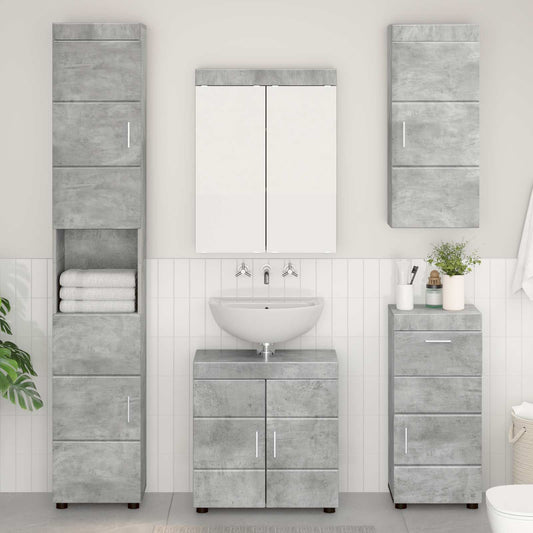 Bathroom Wall Cabinet TULUM Concrete Grey 37 x 24.5 x 86 cm