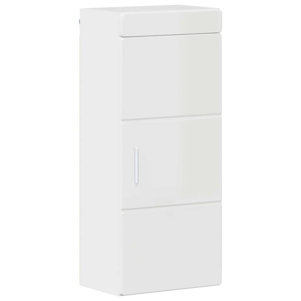 Bathroom Wall Cabinet TULUM High Gloss White 37 x 24.5 x 86 cm