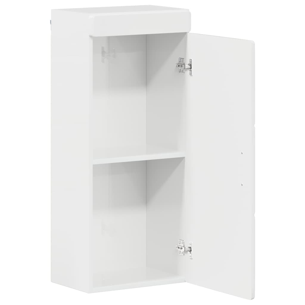 Bathroom Wall Cabinet TULUM High Gloss White 37 x 24.5 x 86 cm