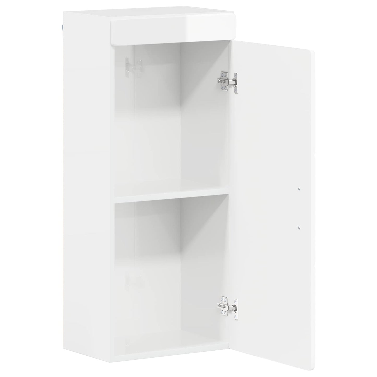 Bathroom Wall Cabinet TULUM High Gloss White 37 x 24.5 x 86 cm