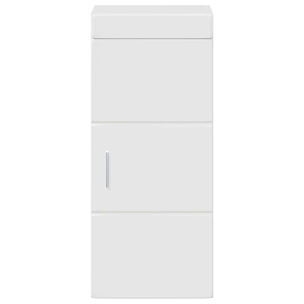 Bathroom Wall Cabinet TULUM High Gloss White 37 x 24.5 x 86 cm