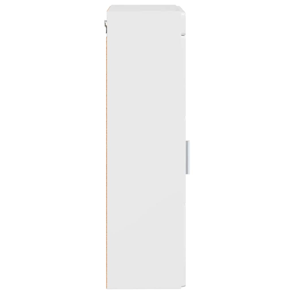 Bathroom Wall Cabinet TULUM High Gloss White 37 x 24.5 x 86 cm