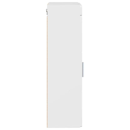 Bathroom Wall Cabinet TULUM High Gloss White 37 x 24.5 x 86 cm