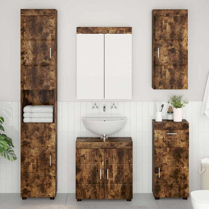 Bathroom Wall Cabinet TULUM Smoked Oak 37 x 24.5 x 86 cm