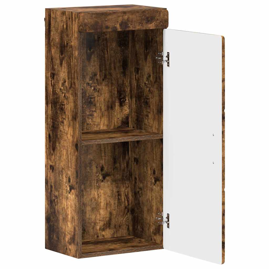 Bathroom Wall Cabinet TULUM Smoked Oak 37 x 24.5 x 86 cm