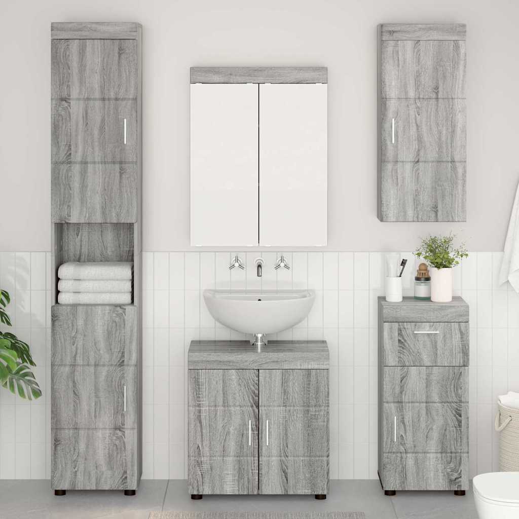 Bathroom Wall Cabinet TULUM Grey Sonoma 37 x 24.5 x 86 cm