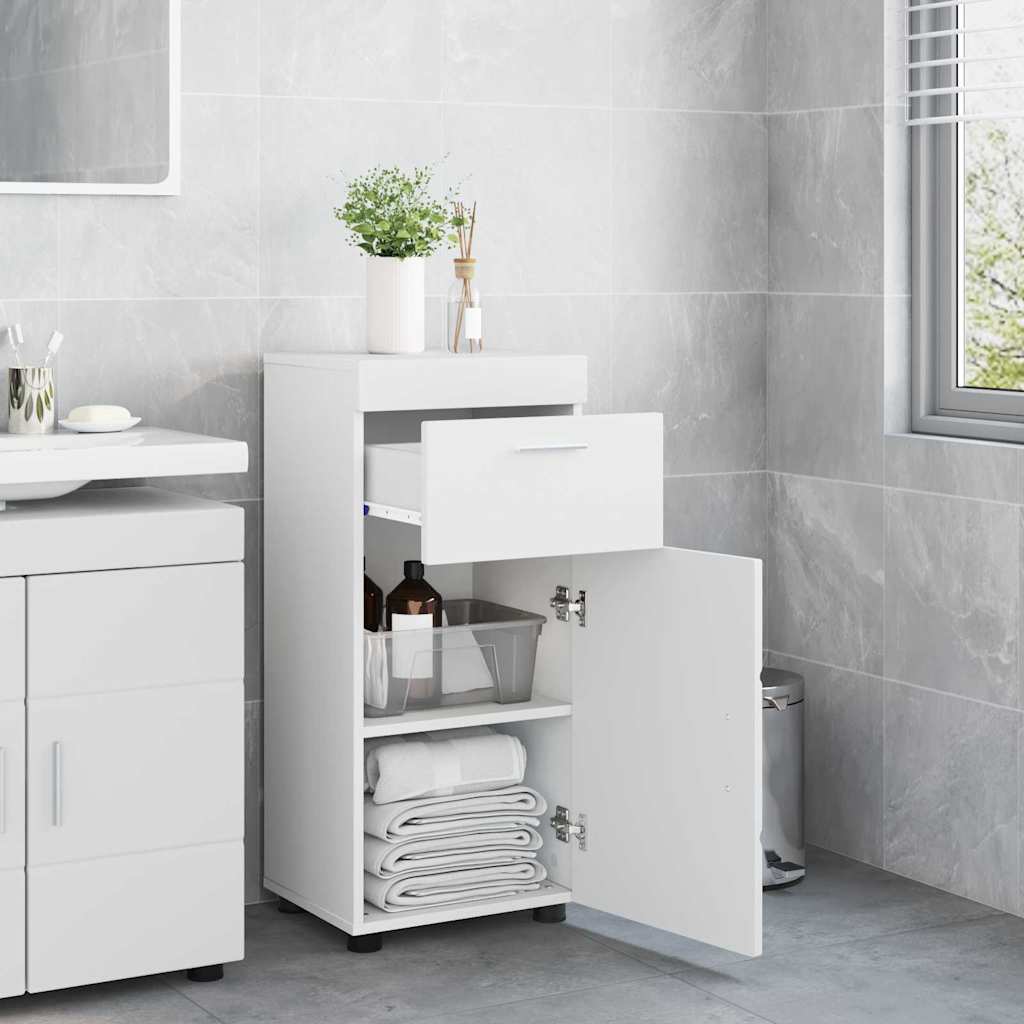 Bathroom Cabinet Set with Drawer TULUM White 37 x 31.5 x 82 cm