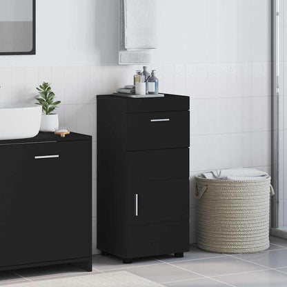 Bathroom Cabinet Set with Drawer TULUM Black 37 x 31.5 x 82 cm