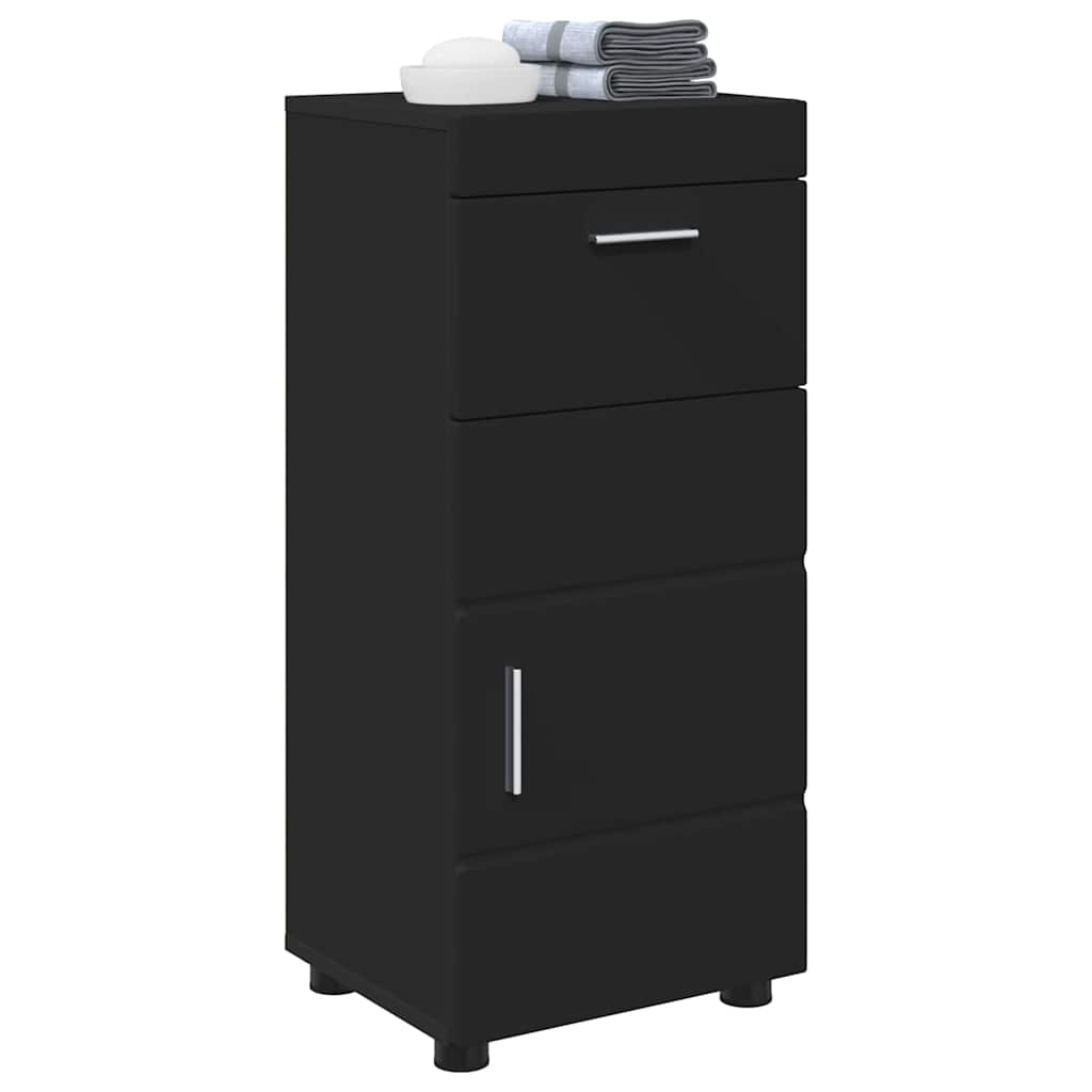 Bathroom Cabinet Set with Drawer TULUM Black 37 x 31.5 x 82 cm