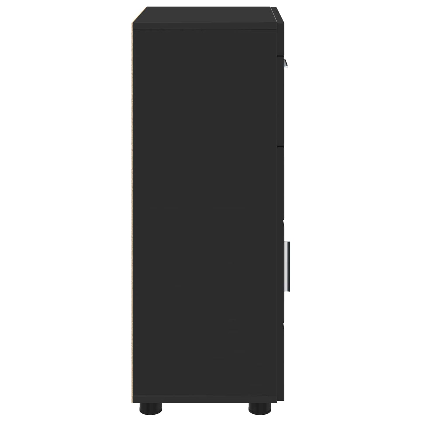 Bathroom Cabinet Set with Drawer TULUM Black 37 x 31.5 x 82 cm