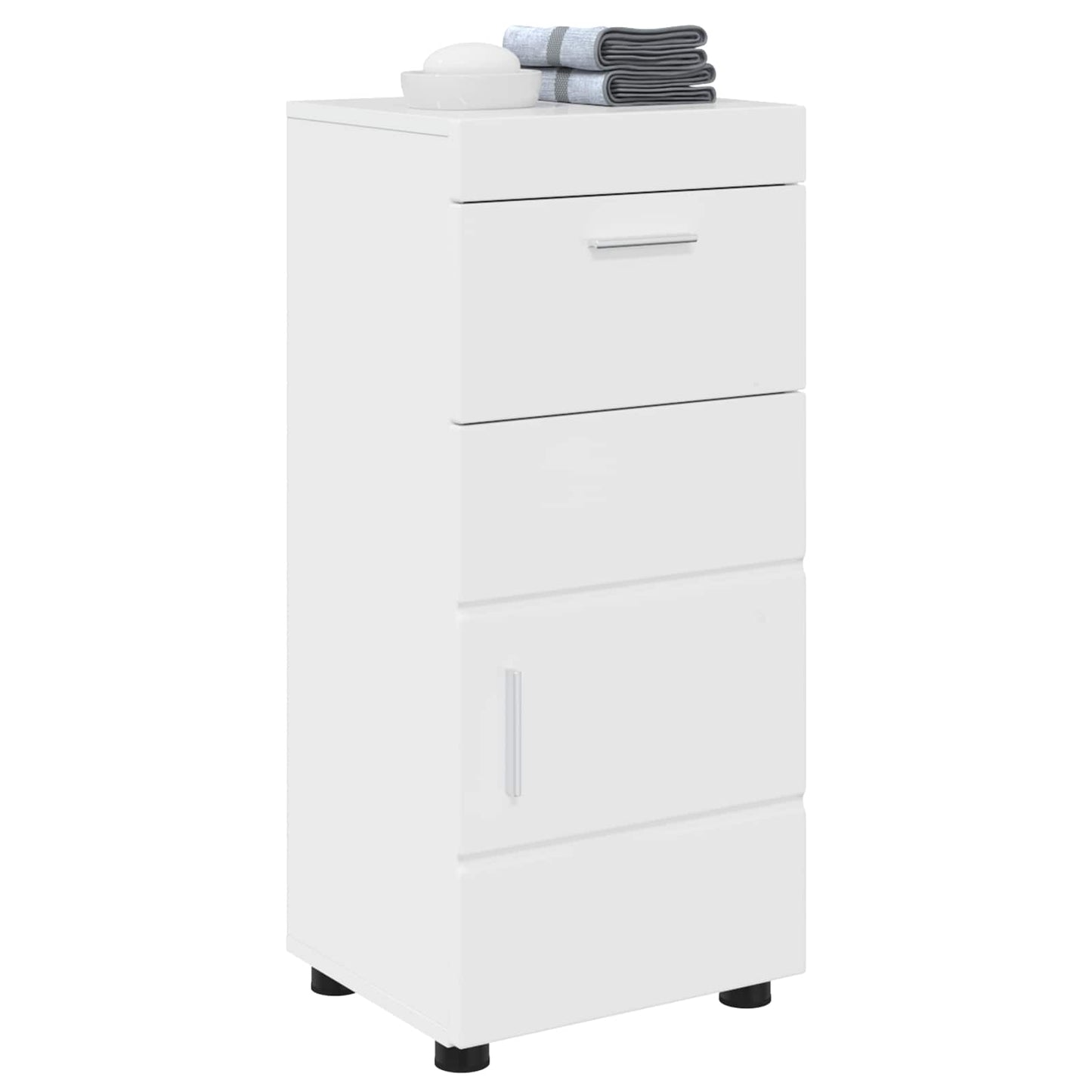 Bathroom Cabinet Set TULUM High Gloss White 37 x 31.5 x 82 cm