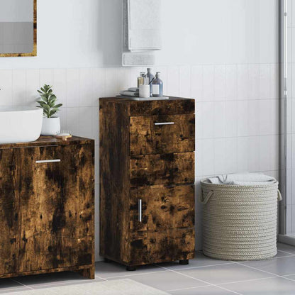 Bathroom Cabinet Set TULUM Smoked Oak 37 x 31.5 x 82 cm