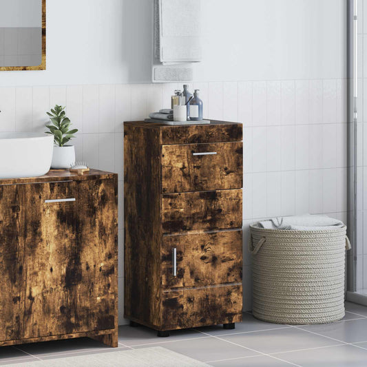 Bathroom Cabinet Set TULUM Smoked Oak 37 x 31.5 x 82 cm