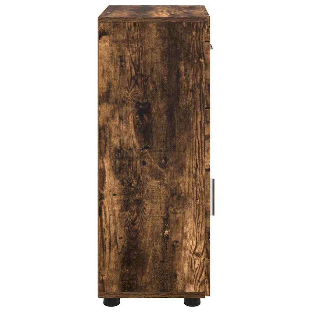 Bathroom Cabinet Set TULUM Smoked Oak 37 x 31.5 x 82 cm