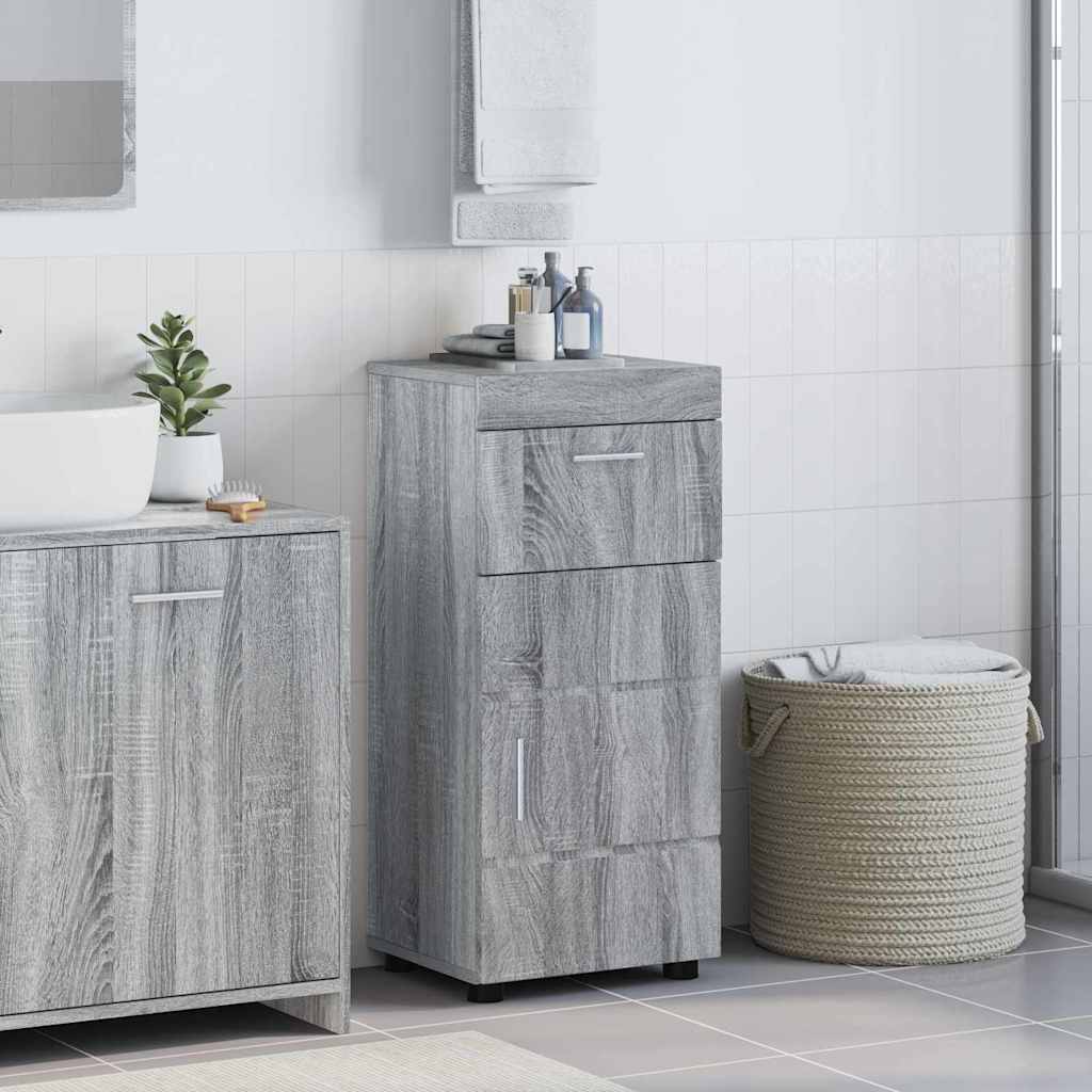 Bathroom Cabinet Set TULUM Grey Sonoma 37 x 31.5 x 82 cm
