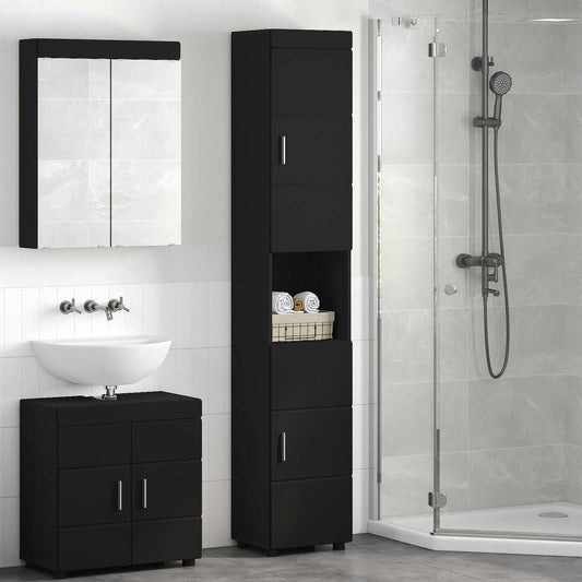 Bathroom Cabinet Set TULUM Black 37 x 31.5 x 203 cm