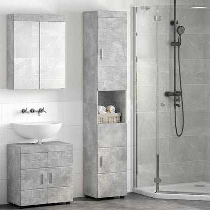 Bathroom Cabinet Set TULUM Concrete Grey 37 x 31.5 x 203 cm