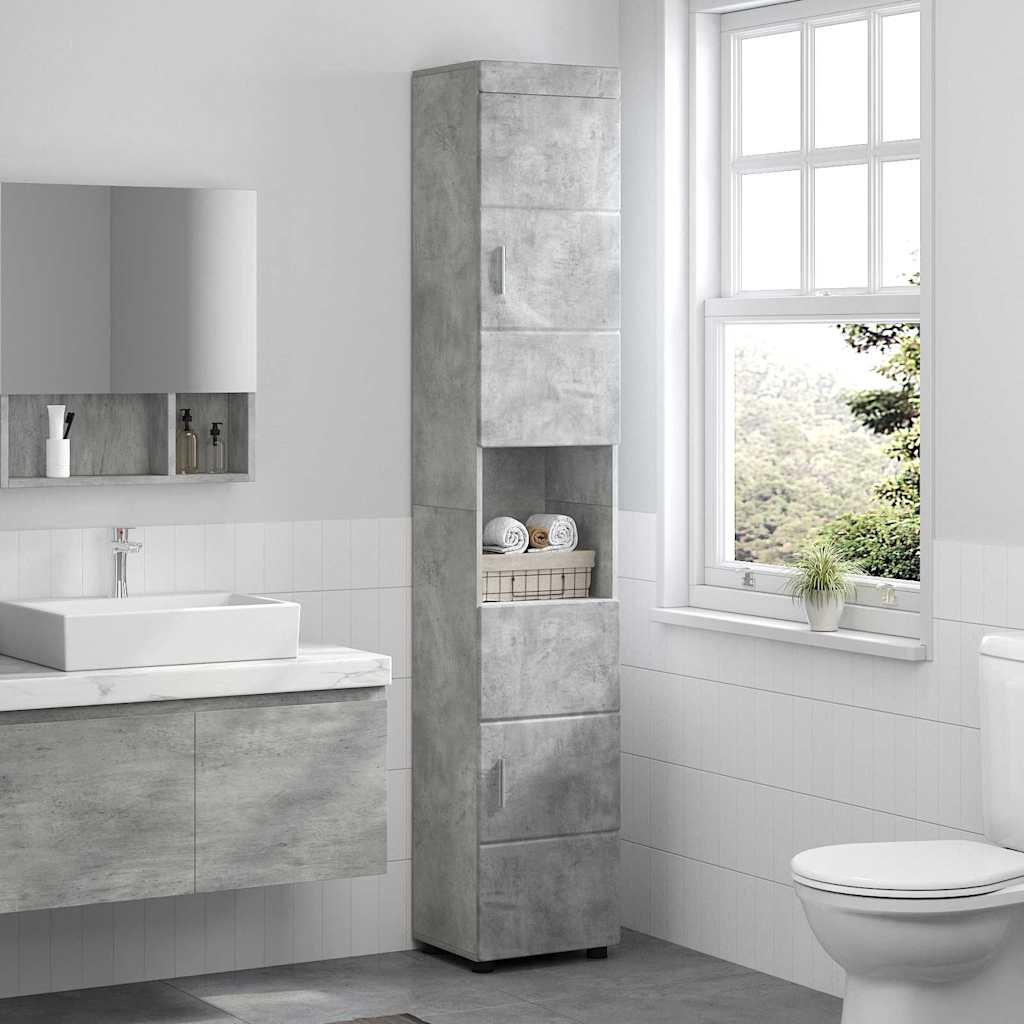 Bathroom Cabinet Set TULUM Concrete Grey 37 x 31.5 x 203 cm