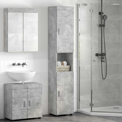 Bathroom Cabinet Set TULUM Concrete Grey 37 x 31.5 x 203 cm