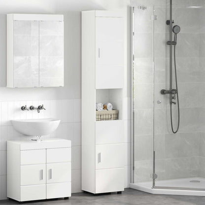 Bathroom Cabinet Set TULUM High Gloss White 37 x 31.5 x 203 cm