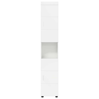 Bathroom Cabinet Set TULUM High Gloss White 37 x 31.5 x 203 cm