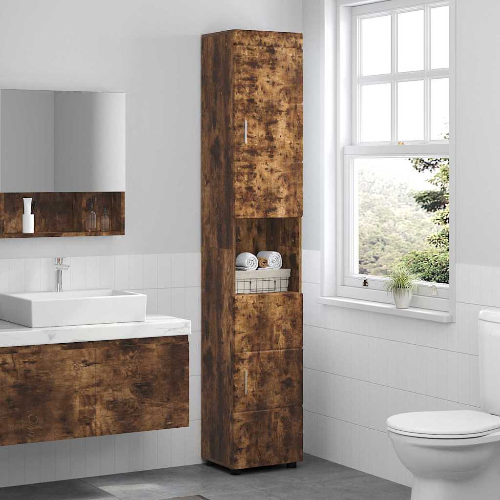 Bathroom Cabinet Set TULUM Smoked Oak 37 x 31.5 x 203 cm