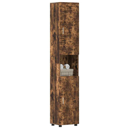 Bathroom Cabinet Set TULUM Smoked Oak 37 x 31.5 x 203 cm