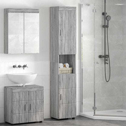 Bathroom Cabinet Set TULUM Grey Sonoma 37 x 31.5 x 203 cm