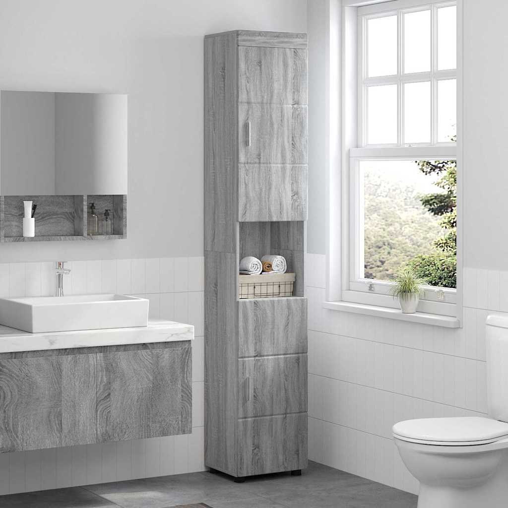 Bathroom Cabinet Set TULUM Grey Sonoma 37 x 31.5 x 203 cm