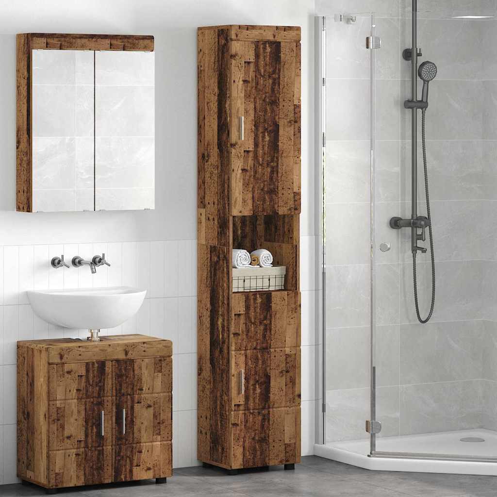 Bathroom Cabinet Set TULUM Old Wood 37 x 31.5 x 203 cm