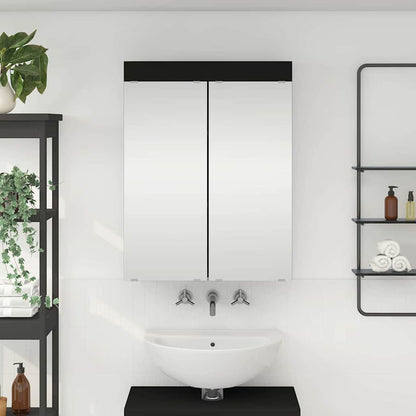 Bathroom Mirror Cabinet with Door TULUM Black 60 x 16.5 x 78 cm