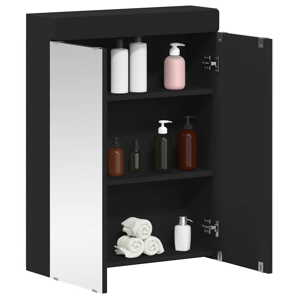 Bathroom Mirror Cabinet with Door TULUM Black 60 x 16.5 x 78 cm