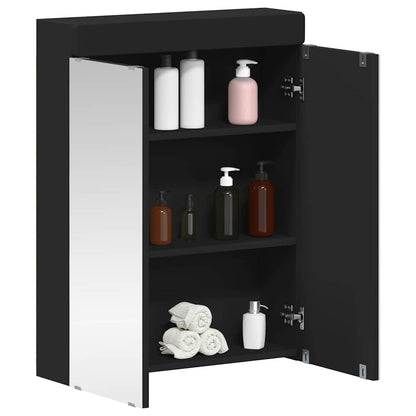 Bathroom Mirror Cabinet with Door TULUM Black 60 x 16.5 x 78 cm
