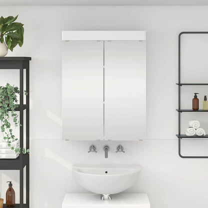 Bathroom Mirror Cabinet TULUM High Gloss White Engineered Wood