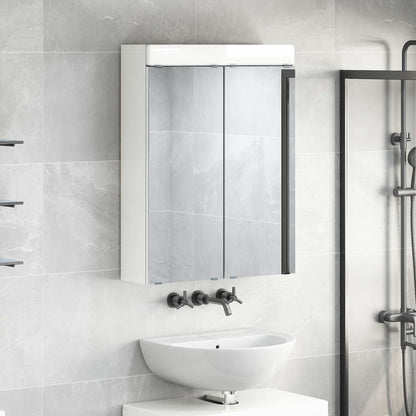Bathroom Mirror Cabinet TULUM High Gloss White Engineered Wood