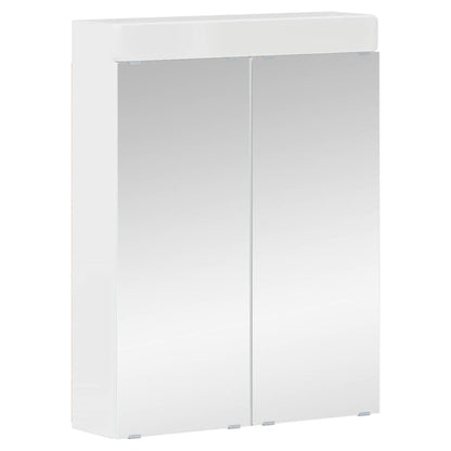 Bathroom Mirror Cabinet TULUM High Gloss White Engineered Wood