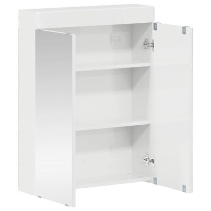 Bathroom Mirror Cabinet TULUM High Gloss White Engineered Wood