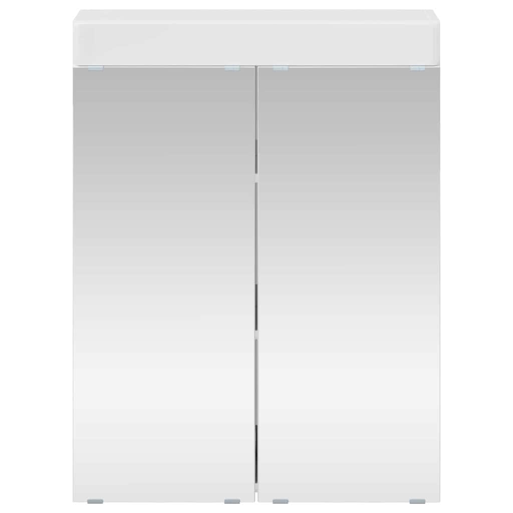 Bathroom Mirror Cabinet TULUM High Gloss White Engineered Wood