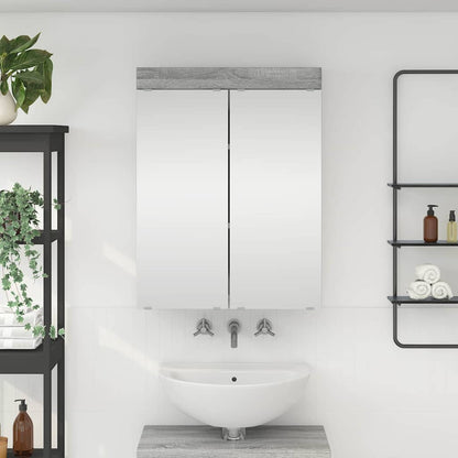 Bathroom Mirror Cabinet TULUM Grey Sonoma 60 x 16.5 x 78 cm