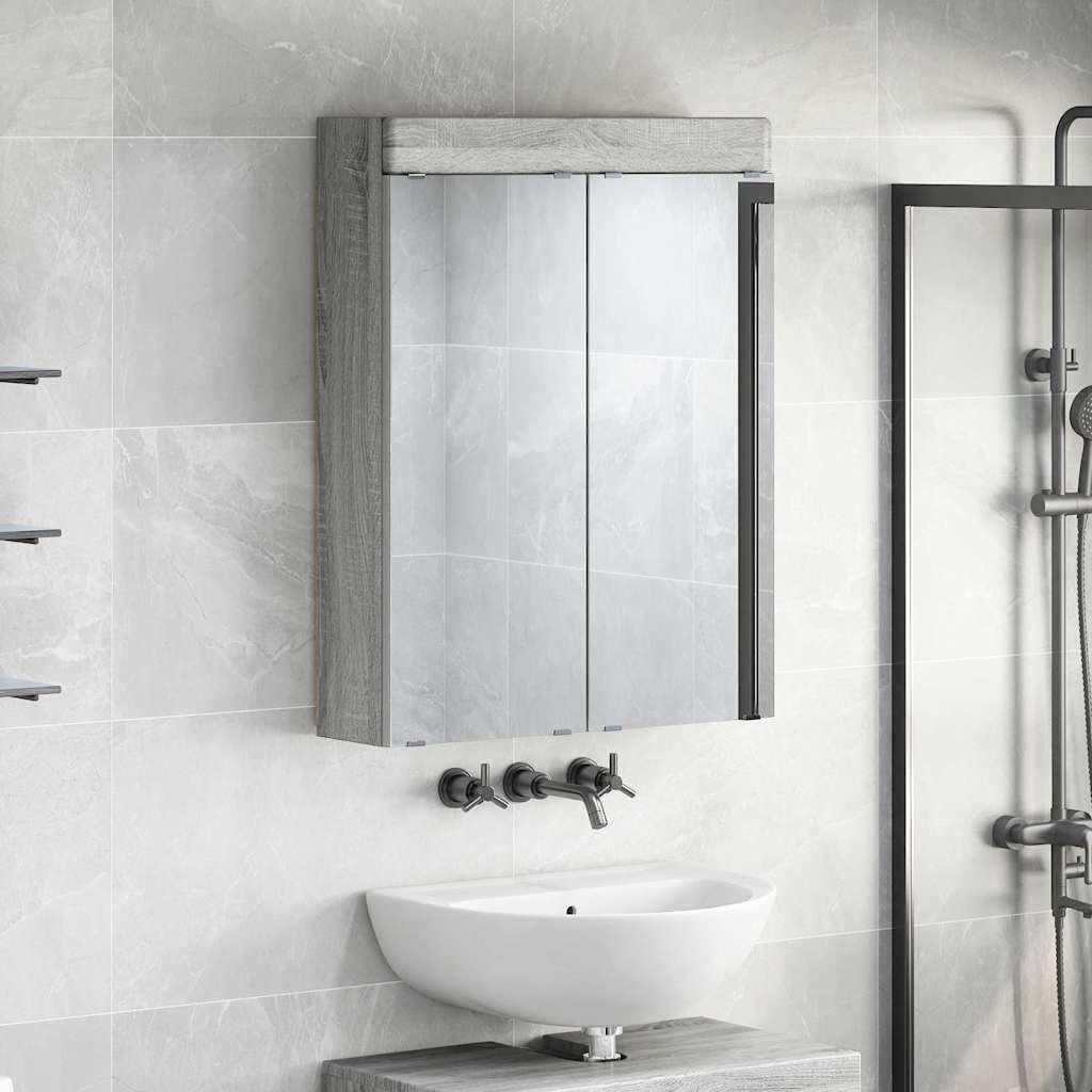 Bathroom Mirror Cabinet TULUM Grey Sonoma 60 x 16.5 x 78 cm