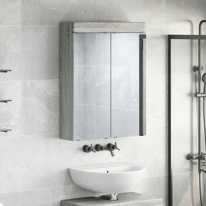 Bathroom Mirror Cabinet TULUM Grey Sonoma 60 x 16.5 x 78 cm